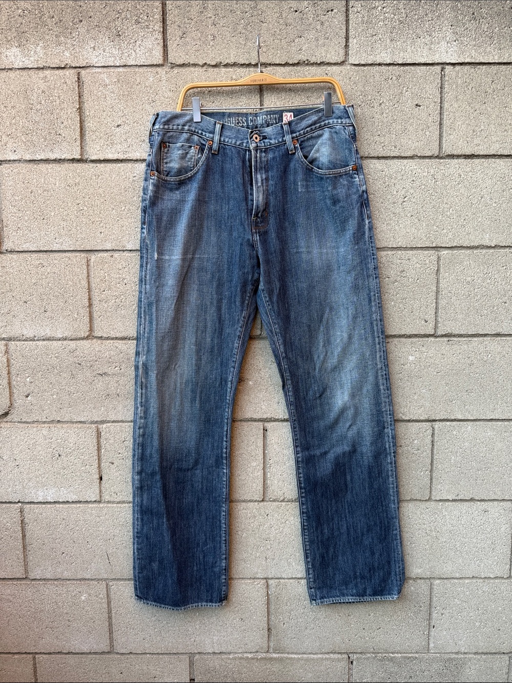 Vintage Blue Men's Denim Jeans - Classic Straight Fit